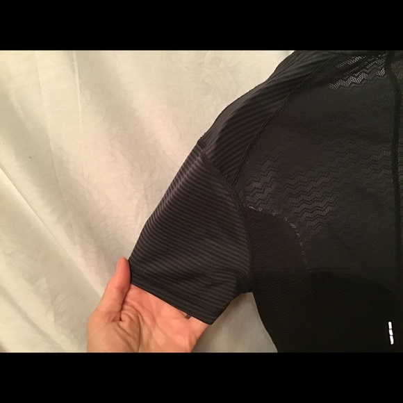 Black Lucy top, lacy detail, EUC, ref. Stripes - Picture 8 of 8